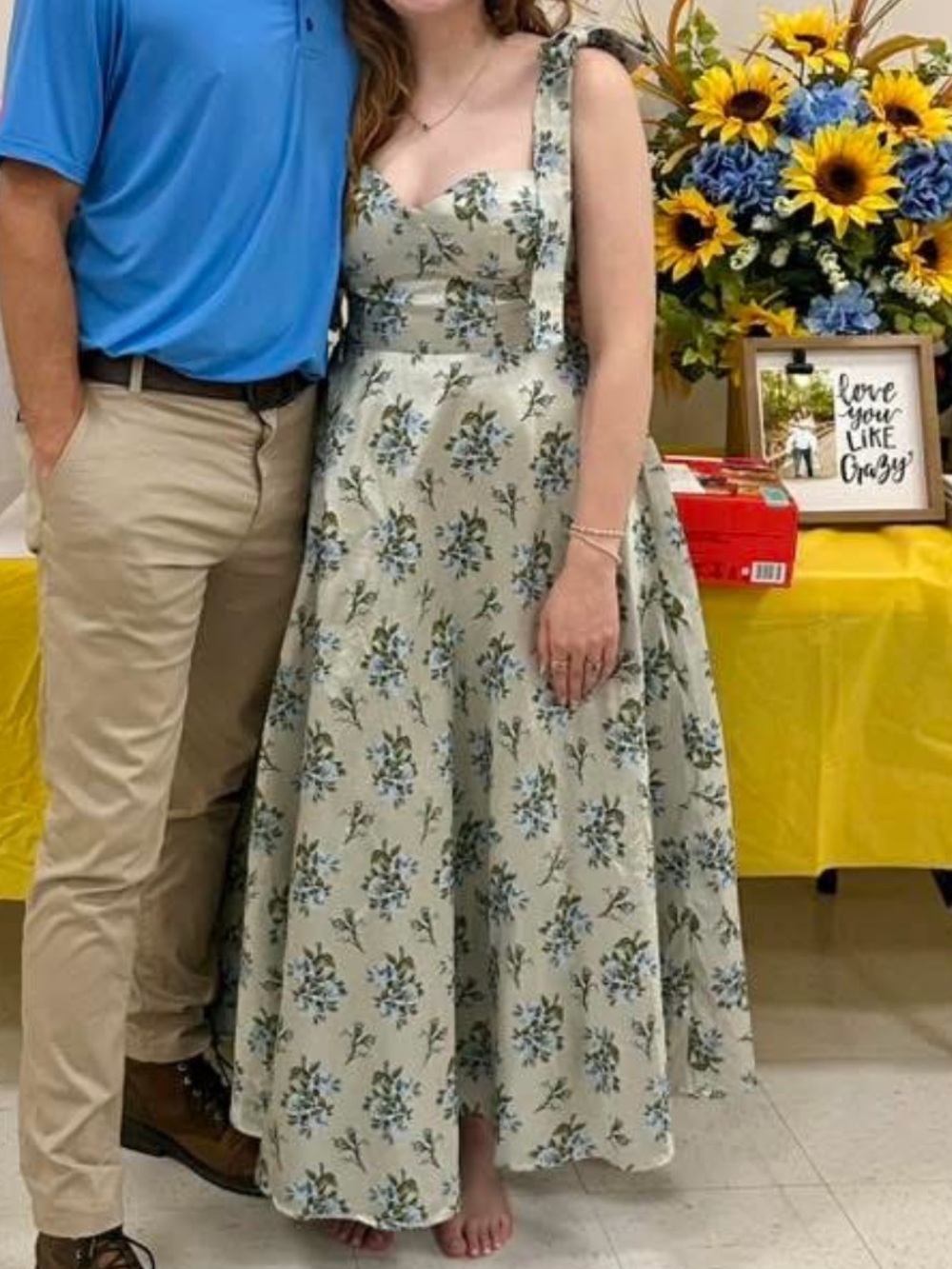 Sleeveless Floral Maxi Dress in Silver